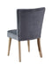 Chairs Blue Accent Chair - 21" X 22" X 34" Blue Wood Polyester Dining Chair HomeRoots