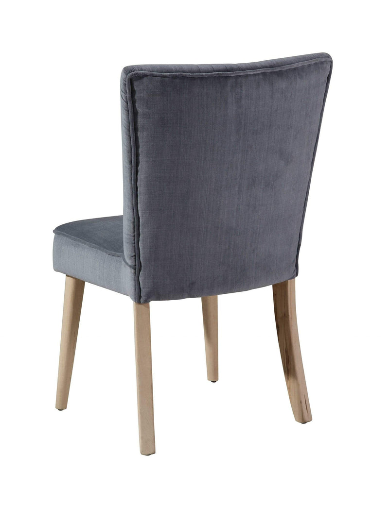Chairs Blue Accent Chair - 21" X 22" X 34" Blue Wood Polyester Dining Chair HomeRoots
