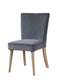 Chairs Blue Accent Chair - 21" X 22" X 34" Blue Wood Polyester Dining Chair HomeRoots