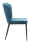 Chairs Blue Accent Chair - 22.4" x 23.6" x 33.9" Blue, Velvet, Stainless Steel, Dining Chair - Set of 2 HomeRoots