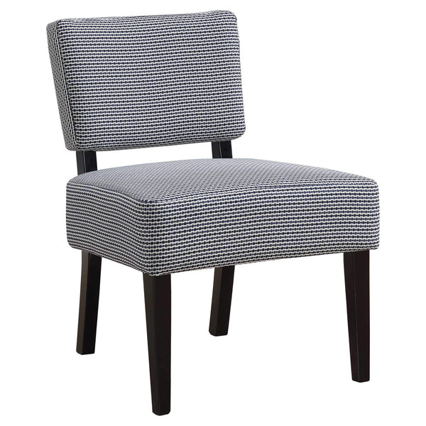 Chairs Blue Accent Chair 27'.5" x 22'.75" x 31'.5" Blue, Foam, Solid Wood, Polyester Accent Chair 3703 HomeRoots