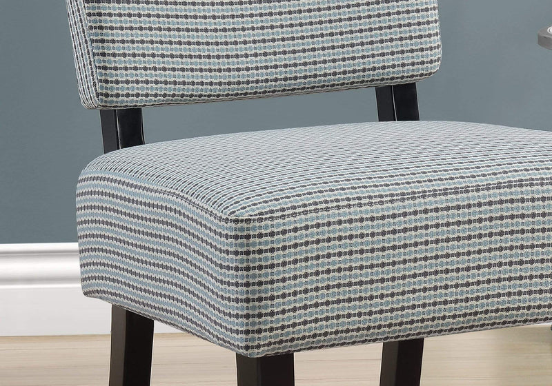 Chairs Blue Accent Chair - 27'.5" x 22'.75" x 31'.5" Blue, Grey, Foam, Solid Wood, Polyester - Accent Chair HomeRoots