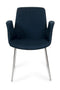 Chairs Blue Accent Chair - 33" Blue Fabric, Polyester, and Metal Dining Chair HomeRoots
