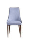 Chairs Blue Accent Chair - 35" Blue Fabric and Metal Dining Chair HomeRoots