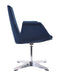 Chairs Blue Accent Chair - 35" Blue Fabric, Polyester, and Aluminum Accent Chair HomeRoots