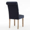 Chairs Blue Accent Chair - Blue Roll Top Tufted Linen Fabric Modern Dining Chair in a Set of 2 HomeRoots