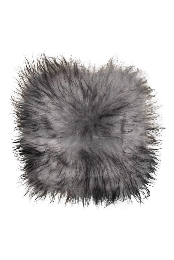 Chairs Chair Pads - 15" x 15" x 2" Metallic Silver, Sheepskin, Square - Chair Pad HomeRoots