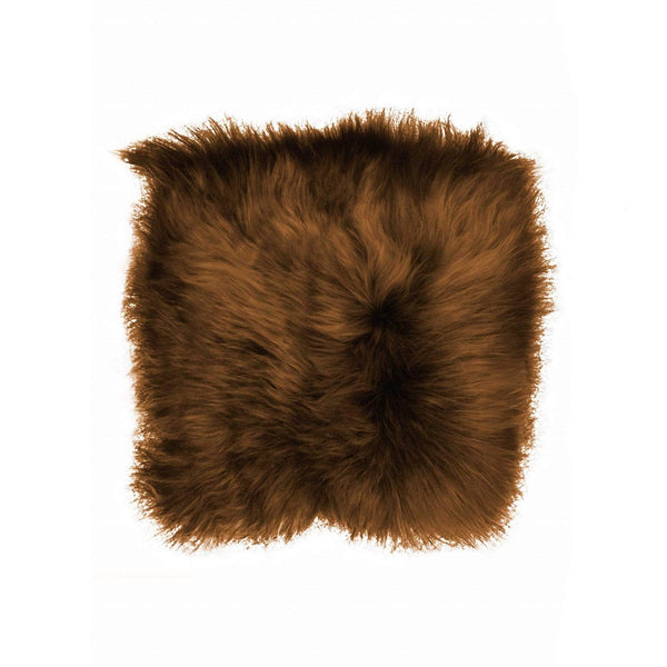 Chairs Chair Pads - 15" x 15" x 2" Rusty Brisa, Sheepskin, Square - Chair Pad HomeRoots
