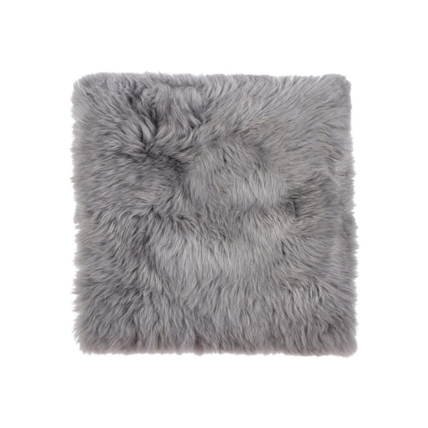 Chairs Chair Pads - 17" x 17" Gray, Sheepskin - Seat/Chair Cover HomeRoots
