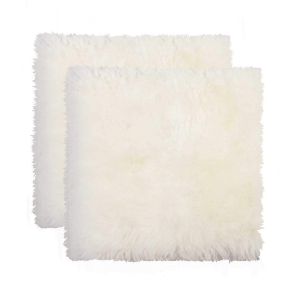 Chairs Chair Pads - 17" x 17" x 2" Natural Sheepskin Chair - Seat Cover 2 pcs HomeRoots