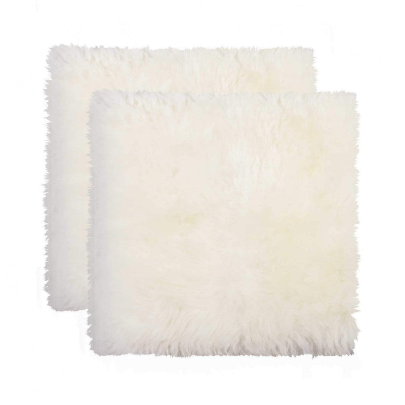 Chairs Chair Pads - 17" x 17" x 2" Natural Sheepskin Chair - Seat Cover 2 pcs HomeRoots