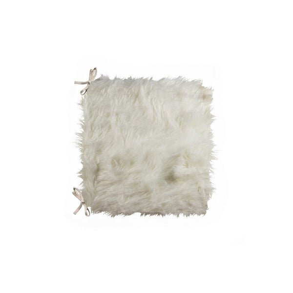 Chairs Chair Pads - 2" x 16" x 16" Acrylic Plush, Micro suede and Polyfilla Off White Chair Pads HomeRoots