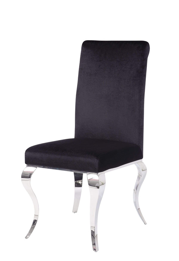Chairs Corner Chair - 17" X 20" X 44" Fabric Stainless Steel Upholstered (Seat) Side Chair (Set-2) HomeRoots