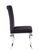 Chairs Corner Chair - 17" X 20" X 44" Fabric Stainless Steel Upholstered (Seat) Side Chair (Set-2) HomeRoots