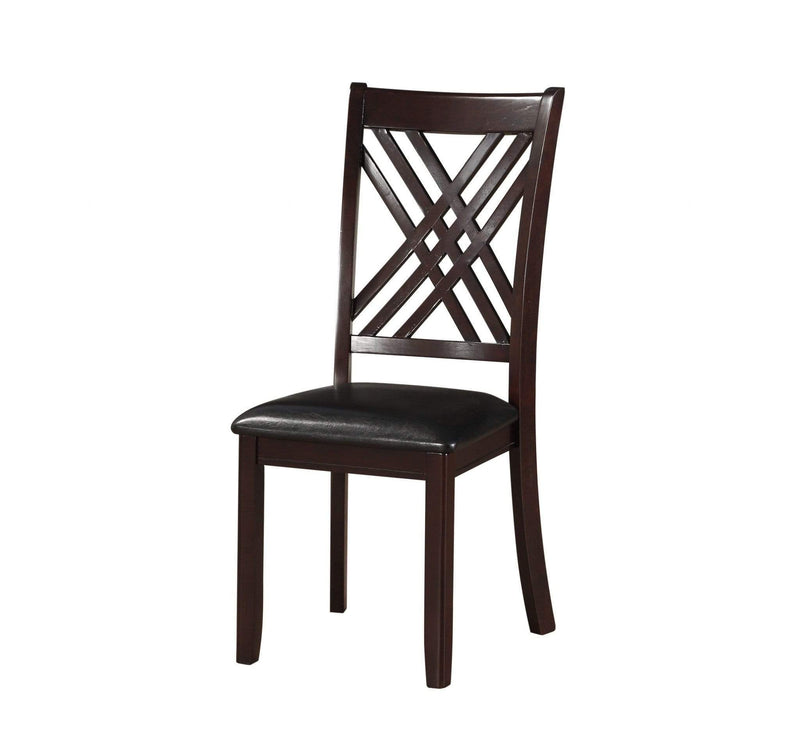 Chairs Corner Chair - 18" X 22" X 41" 2pc Black And Espresso Side Chair HomeRoots