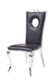 Chairs Corner Chair - 19" X 21" X 44" PU Stainless Steel Upholstered (Seat) Side Chair (Set-2) HomeRoots