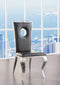 Chairs Corner Chair - 19" X 21" X 44" PU Stainless Steel Upholstered (Seat) Side Chair (Set-2) HomeRoots