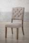 Chairs Corner Chair - 19" X 23" X 43" 2pc Cream Linen And Weathered Oak Side Chair HomeRoots