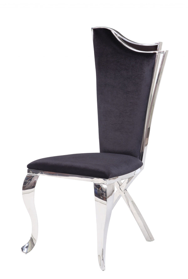 Chairs Corner Chair - 20" X 21" X 43" Fabric Stainless Steel Upholstered (Seat) Side Chair (Set-2) HomeRoots