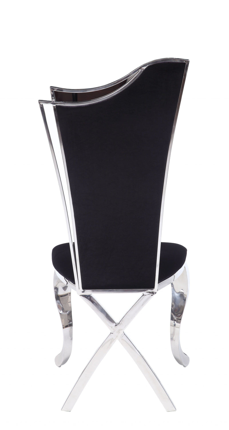 Chairs Corner Chair - 20" X 21" X 43" Fabric Stainless Steel Upholstered (Seat) Side Chair (Set-2) HomeRoots