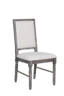 Chairs Corner Chair - 20" X 22" X 40" 2pc Light Cream Linen And Weathered Gray Side Chair HomeRoots