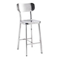 Chairs Counter Height Chairs - 15.6" X 17.7" X 37.4" 2 Pcs Stainless Steel Counter Chair HomeRoots
