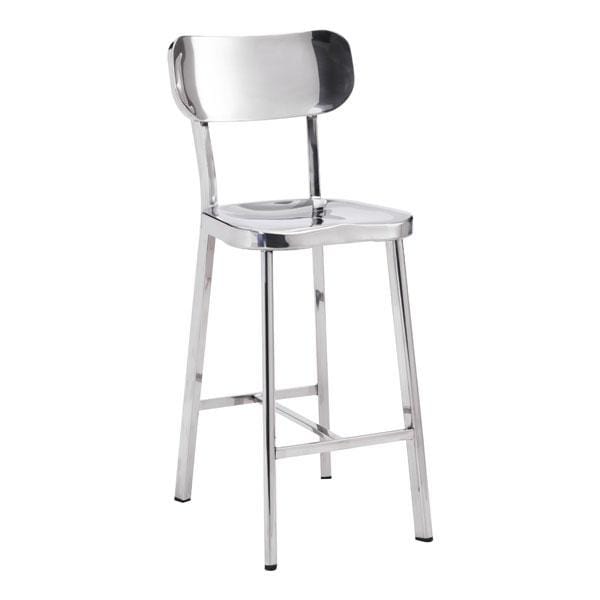 Chairs Counter Height Chairs - 15.6" X 17.7" X 37.4" 2 Pcs Stainless Steel Counter Chair HomeRoots