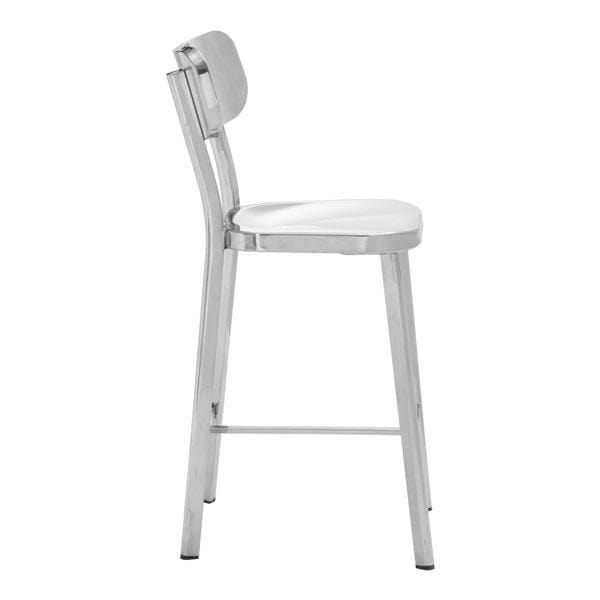 Chairs Counter Height Chairs - 15.6" X 17.7" X 37.4" 2 Pcs Stainless Steel Counter Chair HomeRoots