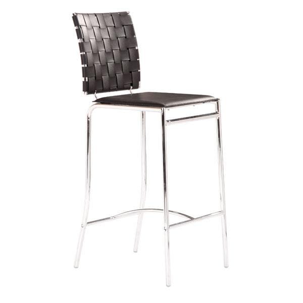 Chairs Counter Height Chairs - 15" X 19" X 39" 2 Pcs Black Leatherette Counter Chair HomeRoots