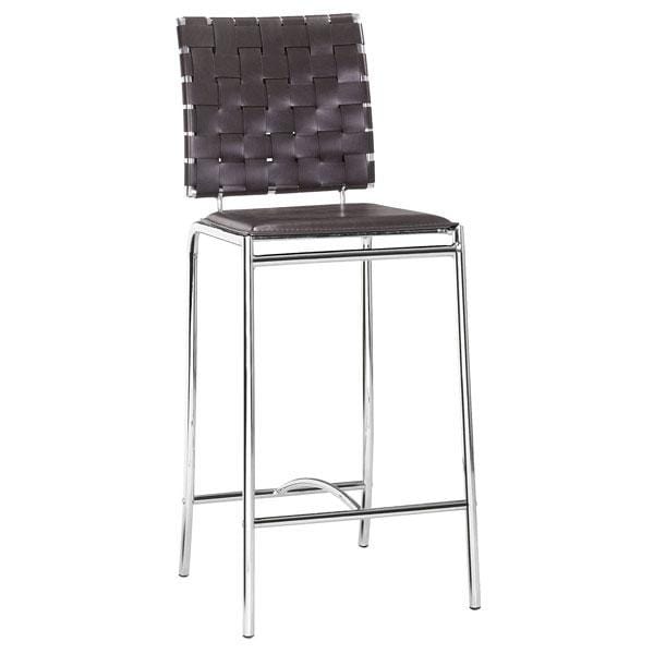 Chairs Counter Height Chairs - 15" X 19" X 39" 2 Pcs Espresso Leatherette Counter Chair HomeRoots