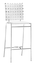 Chairs Counter Height Chairs - 15" x 19" x 39" White, Leatherette, Chromed Steel, Cross Counter Chair - Set of 2 HomeRoots