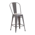 Chairs Counter Height Chairs - 16.5" X 21.5" X 40" 2 Pcs Gunmetal Counter Chair HomeRoots