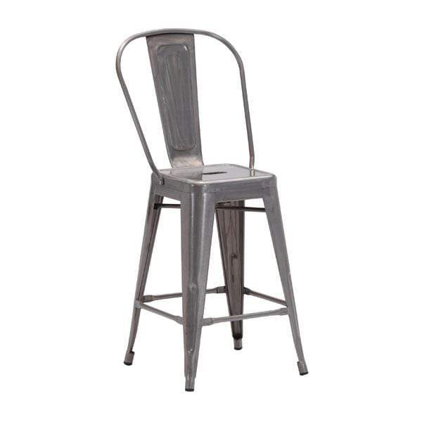 Chairs Counter Height Chairs - 16.5" X 21.5" X 40" 2 Pcs Gunmetal Counter Chair HomeRoots