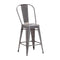 Chairs Counter Height Chairs - 16.5" X 21.5" X 40" 2 Pcs Gunmetal Counter Chair HomeRoots