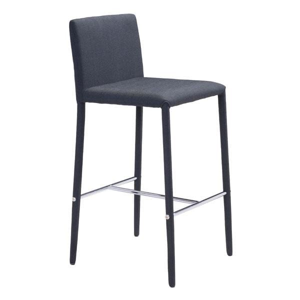 Chairs Counter Height Chairs - 16.9" X 20" X 35" 2 Pcs Black Polyblend Counter Chair HomeRoots