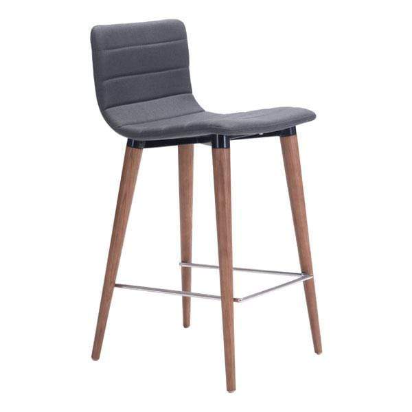 Chairs Counter Height Chairs - 16" X 18.9" X 34.3" 2 Pcs Polyblend Counter Chair Gray HomeRoots