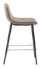 Chairs Counter Height Chairs - 17.3" x 20.7" x 36.2" Taupe, Leatherette, Stainless Steel, Counter Chair - Set of 2 HomeRoots