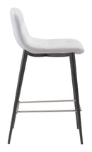 Chairs Counter Height Chairs - 17.3" x 20.7" x 36.2" White, Leatherette, Stainless Steel, Counter Chair - Set of 2 HomeRoots