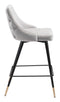 Chairs Counter Height Chairs - 18.5" x 20.9" x 36.4" Gray, Velvet, Stainless Steel, Counter Chair HomeRoots