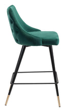 Chairs Counter Height Chairs - 18.5" x 20.9" x 36.4" Green, Velvet, Stainless Steel, Counter Chair HomeRoots