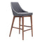Chairs Counter Height Chairs - 18" X 19.7" X 37" Dark Gray Leatherette Counter Chair HomeRoots