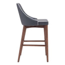 Chairs Counter Height Chairs - 18" X 19.7" X 37" Dark Gray Leatherette Counter Chair HomeRoots