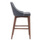 Chairs Counter Height Chairs - 18" X 19.7" X 37" Dark Gray Leatherette Counter Chair HomeRoots