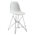 Chairs Counter Height Chairs - 19" X 20.3" X 39" White Polypropylene Counter Chair HomeRoots