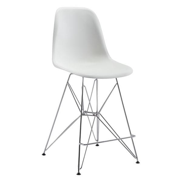 Chairs Counter Height Chairs - 19" X 20.3" X 39" White Polypropylene Counter Chair HomeRoots