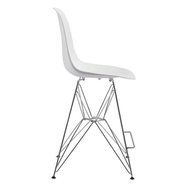 Chairs Counter Height Chairs - 19" X 20.3" X 39" White Polypropylene Counter Chair HomeRoots