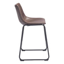 Chairs Counter Height Chairs - 19" X 21.3" X 34.7" Espresso Vintage Leatherette Counter Chair HomeRoots