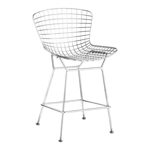 Chairs Counter Height Chairs - 21.3" X 23" X 35.8" 2 Pcs Chrome Wire Counter Chair HomeRoots