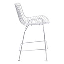 Chairs Counter Height Chairs - 21.3" X 23" X 35.8" 2 Pcs Chrome Wire Counter Chair HomeRoots