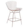 Chairs Counter Height Chairs - 21.3" X 23" X 35.8" 2 Pcs Rose Gold Chromed Steel Wire Counter Chair HomeRoots